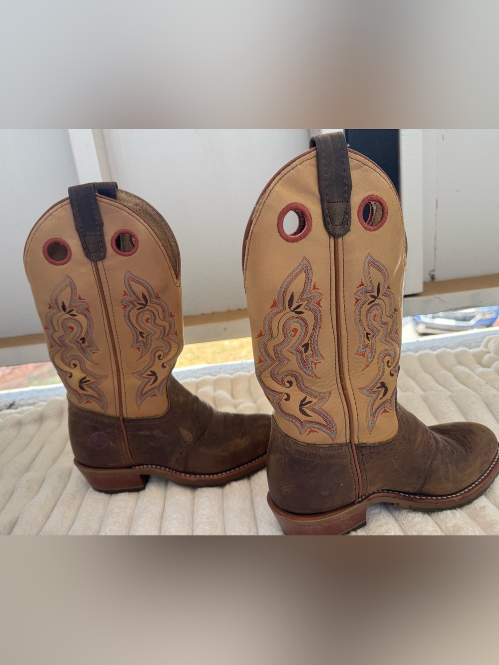 Double-H Boots Men's 7.5 M Western Leather Brown Made in USA DH5255